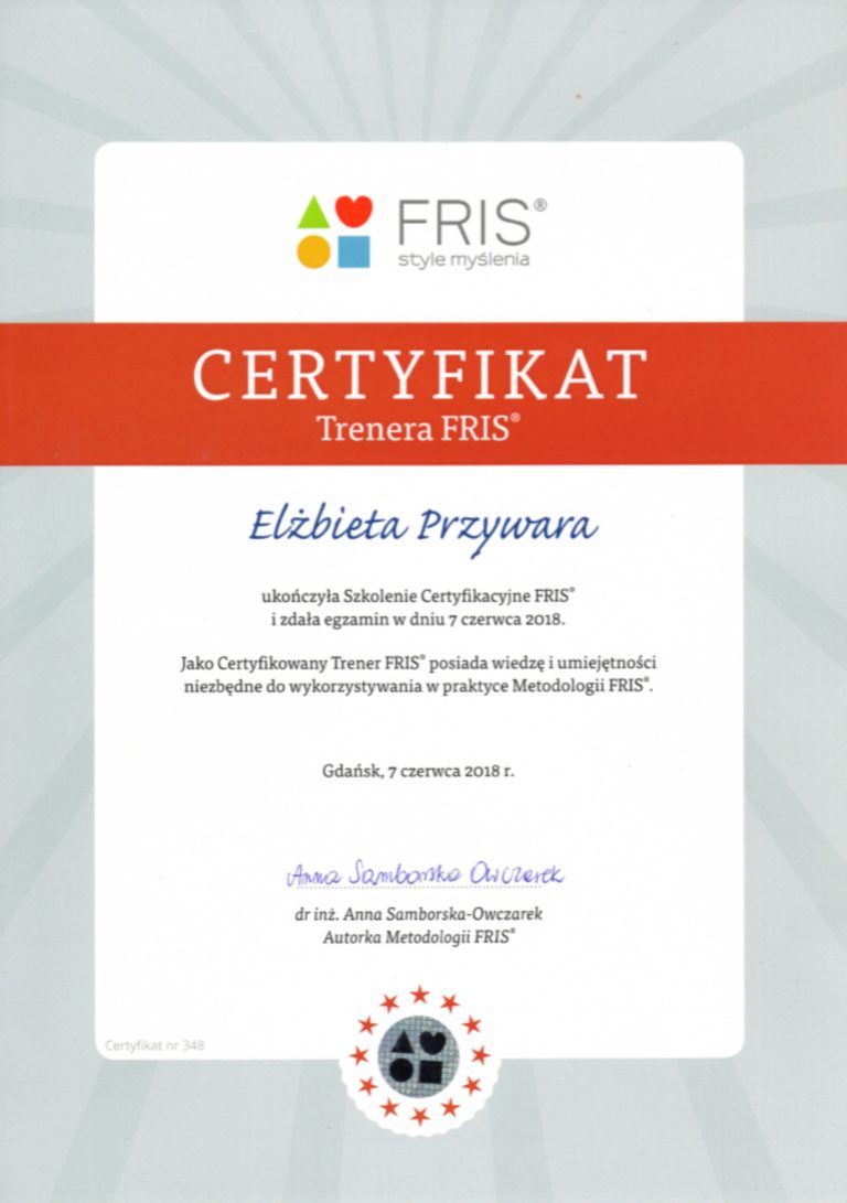 certyfikat FRIS